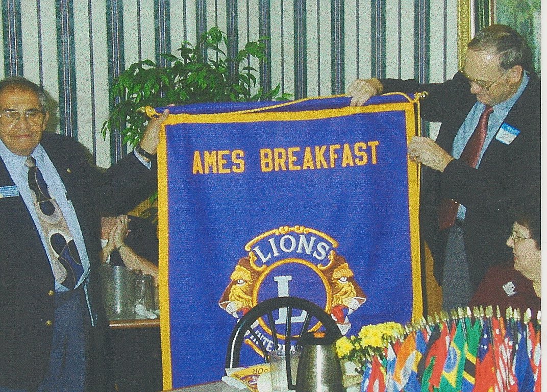 The Ames Breakfast Club Banner Presented at Charter Night 9-11-2001