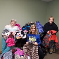 Delivering coats to Clive Community Services